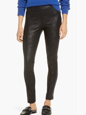 Wit & Wisdom Coated Ponte Black Leggings size L